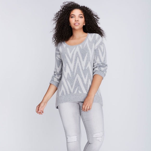 Lane Bryant Sweaters - NWT Lane Bryant Irregular Chevron Print Sweater